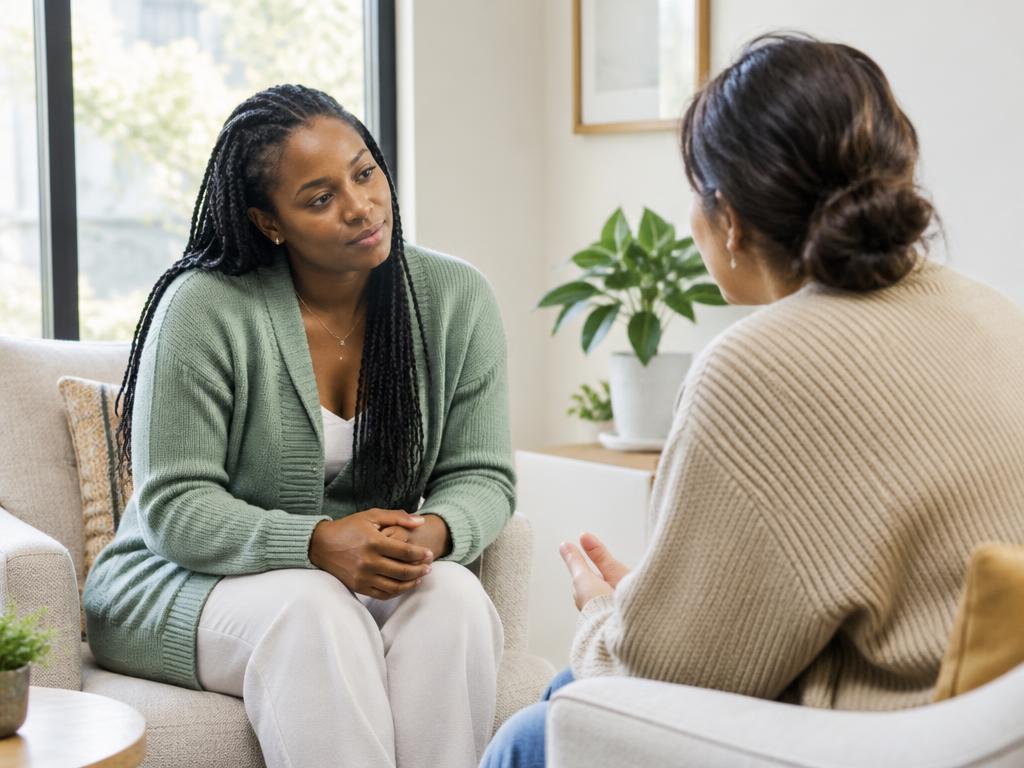 A compassionate private conversation between two women